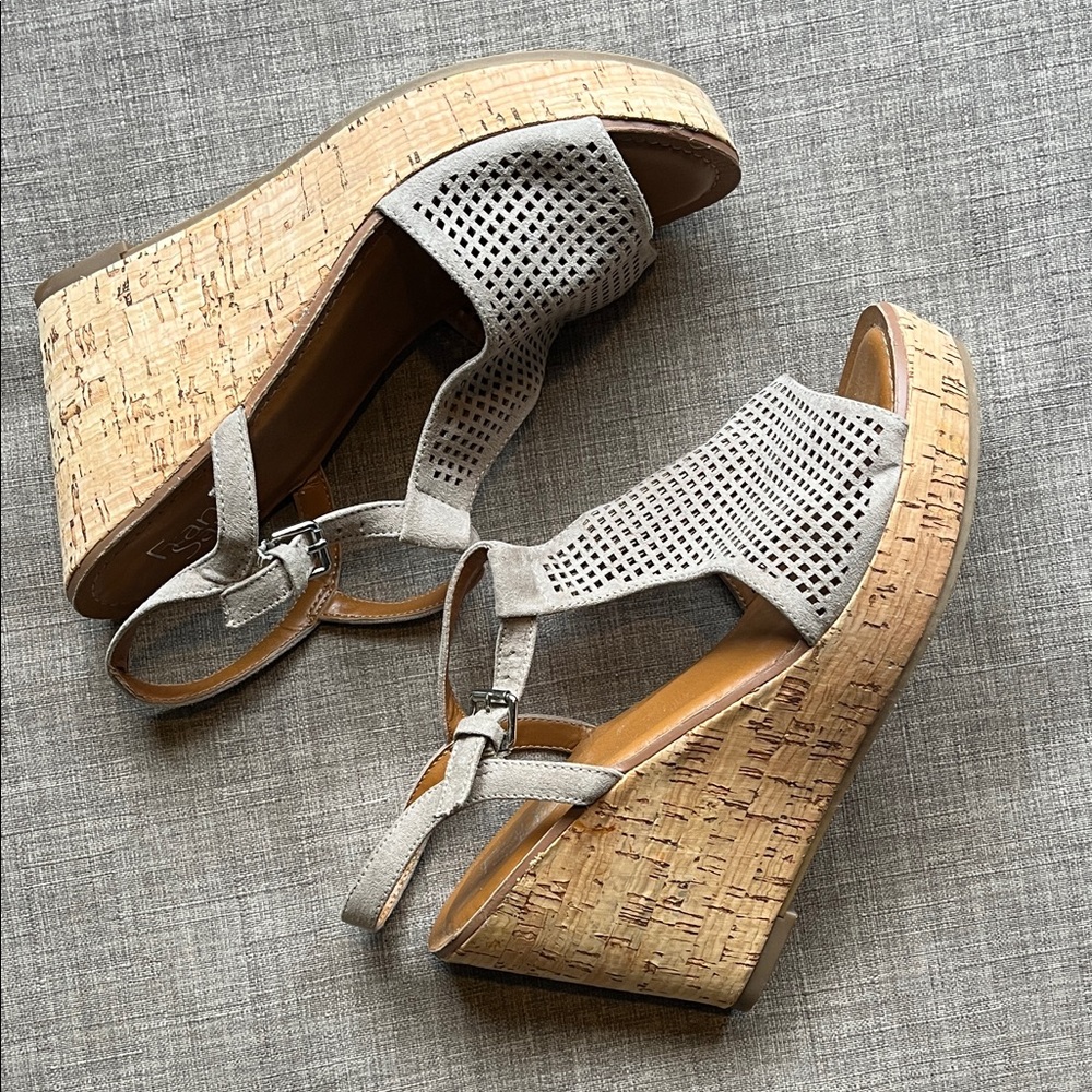 Franco Sarto Clinton 2 Cork Wedge Platform Sandals